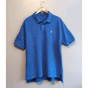 Polo Ralph Lauren Size 2XL Blue Speckle Polo Shirt Mens XXL Preppy Yellow Pony